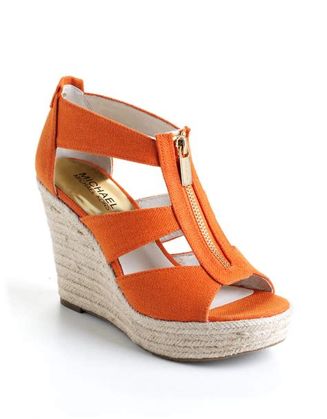 michael kors damita wedge orange|Damita Linen Wedge .